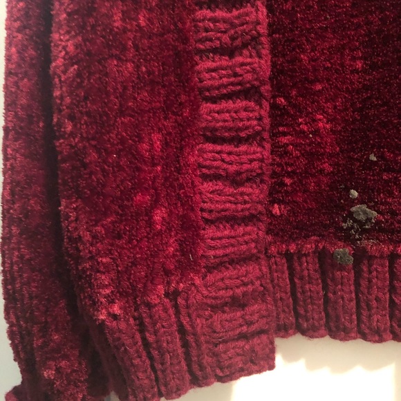 Hand knitted Wine Sweater - Picture 4 of 5